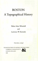 BOSTON A TOPOGRAPHICAL HISTROY THIRD EDITION