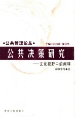 公共决策研究 文化视野中的阐释