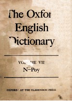 The Oxford English Dictionary Volume VII N-Poy