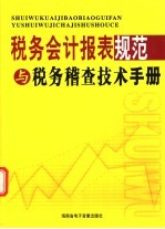 税务会计报表规范与税务稽查技术手册  1