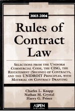 RULES OF CONTRACT LAW SELECTIONS FROM THE UNIFORM COMMERCIAL CODE