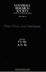 Thin Films and Interfaces Proceedings of the Materials Research Society Annual Meeting