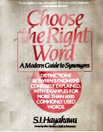 CHOOSE THE RIGHT WORD A MODERN GUIDE TO SYNONYMS