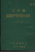 山东省固定资产投资统计资料 1987年