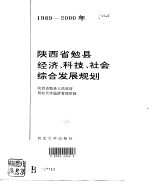 1989-2000年陕西省勉县经济、科技、社会综合发展规划