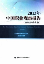 2013年中国职业观察报告 高校毕业生卷