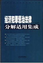 经济犯罪惩治法律分解适用集成