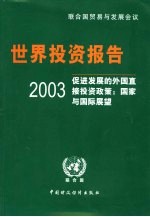 2003年世界投资报告 促进发展的外国直接投资政策：国家与国际展望