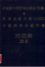 中国图书馆图书分类法 R类 与医学主题词表 MeSH 中医药学主题词表对应表