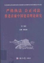 严格执法公正司法 推进清廉中国建设理论研究 下