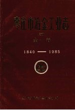 枣庄市冶金工业志 初稿 第一卷 1840-1985