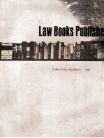 LAW BOOKS PUBLISHED CUMULATIVE VOLUME VOLUME 13 1981