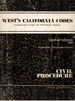 WEST'S CALIFORNIA CODES COMPACT EDITION 1980 CIVIL PROCEDURE