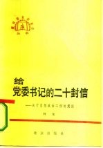 给党委书记的二十封信 关于思想政治工作的漫谈