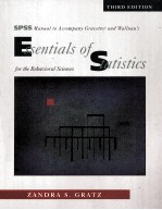 SPSS Manual To Accompany Gravetter and Wallnaus Essentials Of Statistics For The Behavioral Sciences