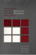 JOURNAL OF THE AMERICAN REAL ESTATE AND URBAN ECONOMICS ASSOCIATION:FALL 1993 VOLUME 21 NO.3