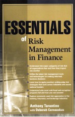 ESSENTIALS OF RISK MANAGEMENT IN FINANCE:ANTHONY TARANTINO WITH DEBORAH CERNAUSKAS