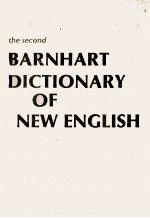 BARNHART DICTIONARY OF NEW ENGLISH THE SECOND