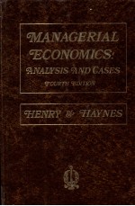 MANAGERIAL ECONOMICS ANALYSIS AND CASES FOURTH EDITION