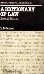 A DICTIONARY OF LAW