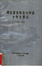 湖北省高校会计学会十年大事记 1985-1995