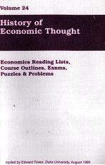 VOLUME 24 HISTORY OF ECONOMIC THOUGHT