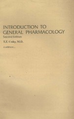 INTRODUCTION TO GENERAL PHARMACOLOGY SECOND EDITION