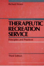 THERAPEUTIC RECREATION SERVICE PRINCIPLES AND PRACTICES THIRD EDITION