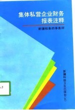 集体、私营企业财务报表注释