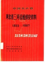 河北省三河县组织史资料1933-1987