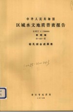 中华人民共和国区域水文地质普查报告 比例尺1：200000 泰顺幅 钻孔综合成果表