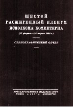 ШЕСТОЙ РАСШИРЕННЫЙ ПЛЕНУМ ИСПОЛКОМА КОМИНТЕРНА