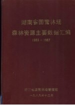 湖南省国营林场森林资源主要数据汇编  1983-1987