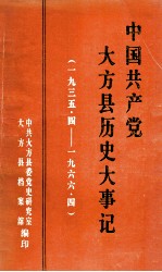 中国共产党大方县历史大事记 1935.4-1966.4《大方党史资料》第6辑