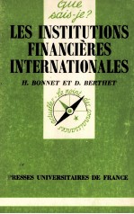 LES INSTITUTIONS FINANCIèRES INTERNATIONALES