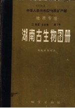 中华人民共和国地质矿产部地质专报 2 地层 古生物 第1号 湖南古生物图册