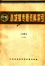 小城镇专题资料索引 1985 1-6