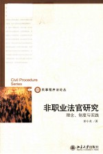 非职业法官研究 理论、制度与实践=Civil Procedure Series