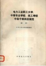 电力工业职工大学、中等专业学校、技工学校中层干部岗位规范（试行）