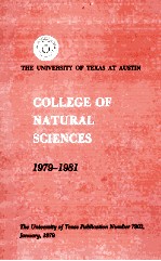 Catalogue Number:Part XII College of Natural Sciences 1979-1981