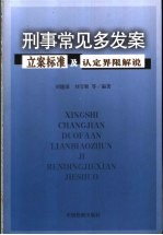 刑事常见多发案立案标准及认定界限解说