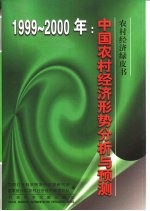 中国农村经济形势分析与预测 1999-2000年