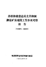 苏联和德意志民主共和国钾盐矿床地质工作参观考察报告