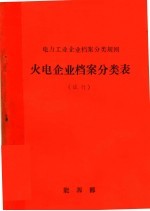 电力工业企业档案分类规则 火电企业档案分类表 试行