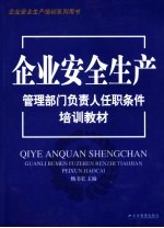 企业安全生产管理部门负责人任职条件培训教材