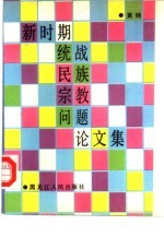 新时期统战民族宗教问题论文集