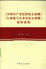 《中国共产党纪律处分条例》《行政机关公务员处分条例》简明表释