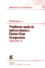 NONLINEAR ANALYSIS AND MECHANICS: HERIOT-WATT SYMPOSIUM VOLUME III