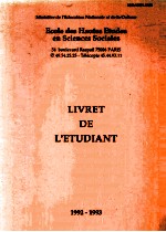 LIVRET DE L'ETUDIANT