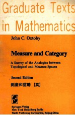 Measure and Category a sure of the analogies between topological and measure spaces second edition